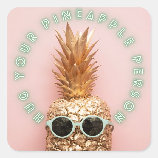 Knuffel je ananas persoon Sticker (Voorkant)