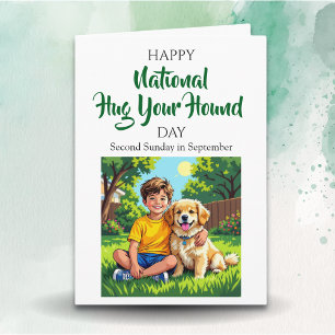 Knuffel je Hond Dag! tweede zondag in sept Kaart