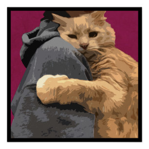 Knuffel je kat illustratie magenta perfect poster