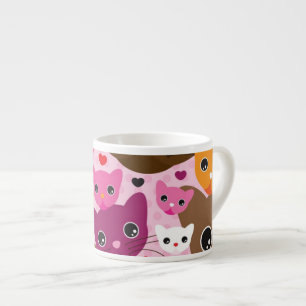 knuffel katje kat achtergrondpatroon espresso kop