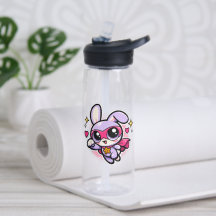 Knuffel Kawaii Superheld Konijn Waterfles