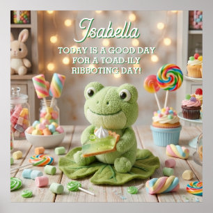 Knuffel kikker met Key Lime Pie gepersonaliseerd Poster