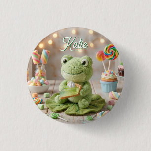Knuffel kikker met Key Lime Pie gepersonaliseerd Ronde Button 3,2 Cm