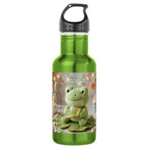 Knuffel kikker met Key Lime Pie gepersonaliseerd Waterfles