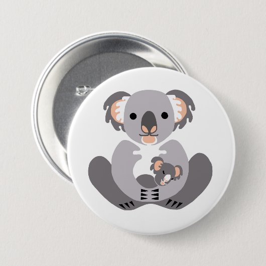 Knuffel Koala- Marsupial - Aussie - Wildlife Ronde Button 7,6 Cm (Voorkant /achterkant)