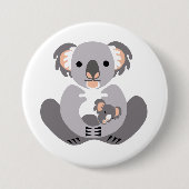 Knuffel Koala- Marsupial - Aussie - Wildlife Ronde Button 7,6 Cm (Voorkant)