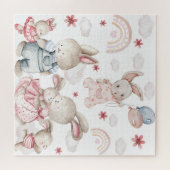 Knuffel Konijn Familie Puzzel Kinderen Verjaardag (Horizontaal)