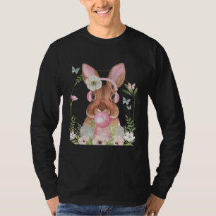 Knuffel Konijn Gezicht Met Bubble Gum En Koptelefo T-shirt
