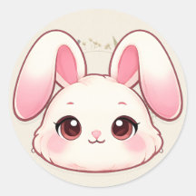 Knuffel Konijn Gezicht Sticker