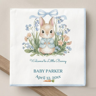 Knuffel Konijn Lente Bloemen Persoonlijke Baby Bor Servet