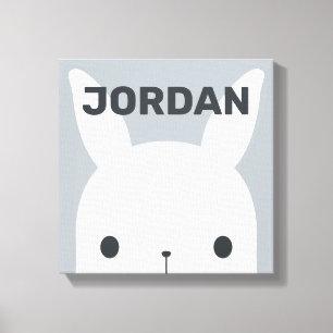Knuffel Konijn met Persoonlijke Naam Canvas Afdruk