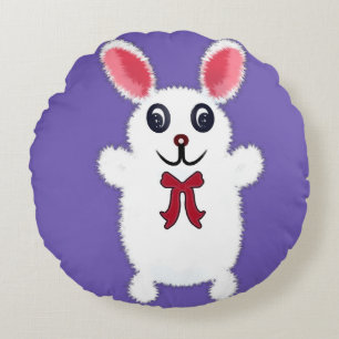 Knuffel Konijn met Rode Strik - Chri Rond Kussen