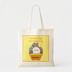 Knuffel Konijn Pasen Eierjacht Zak Met Naam Tote Bag
