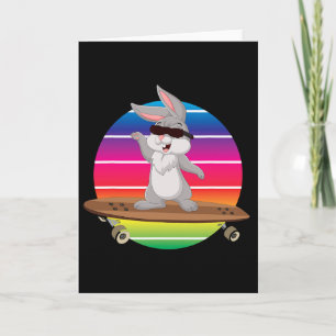 Knuffel Konijn Rit Skateboard Regenboog Skater Kaart