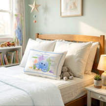 Knuffel kussen met blauwe octopus