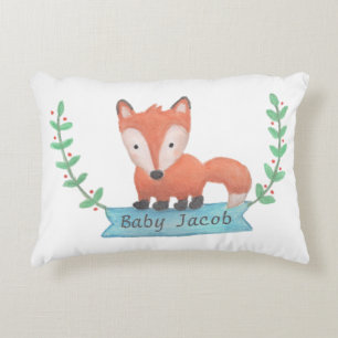 Knuffel kussen met bosdier vos voor babykamer