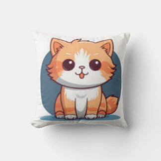Knuffel kussen met oranje kat uit cartoon