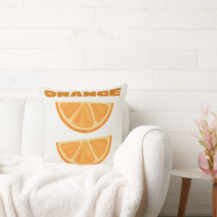 Knuffel kussen met sinaasappelschijf, citrus huisd