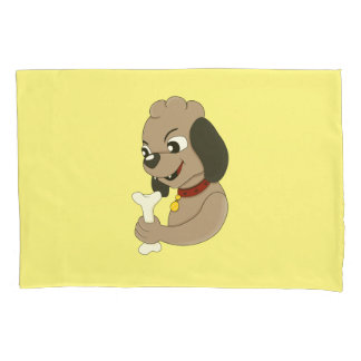 Knuffel kussenhoes met cartoon hondje