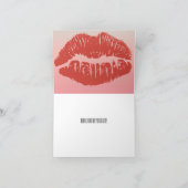 Knuffel Lippen dank u Bedankkaart (Binnen)