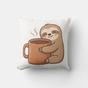 Knuffel Luiaard Koffie Worp Kussen