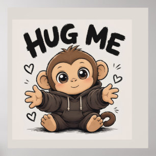 Knuffel Me Aap Poster