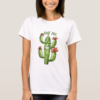 Knuffel me grappige cactus t-shirt