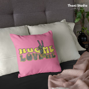 Knuffel me hou van me vredes teken retro Valentij Kussen