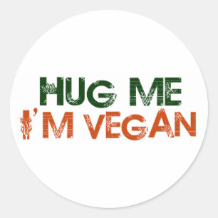 Knuffel me, ik ben veganist ronde sticker