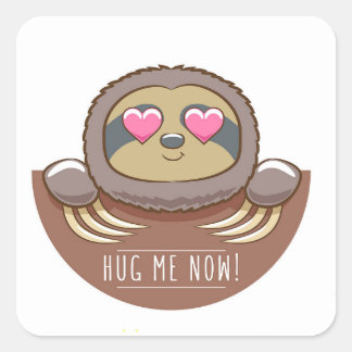 Knuffel me nu vierkante sticker