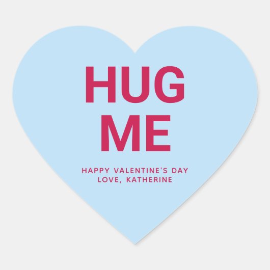 Knuffel me schattige Valentijnsdag aangepaste conv Hart Sticker (Voorkant)