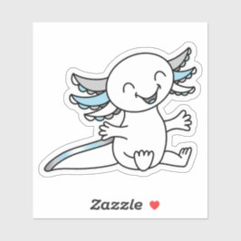 Knuffel me! Schattigee Axolotl in Demiboy Pride kl Sticker