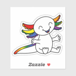 Knuffel me! Schattigee Axolotl in LGBTQ+ Rainbow P Sticker