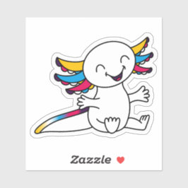Knuffel me! Schattigee Axolotl in Polyamory Pride  Sticker