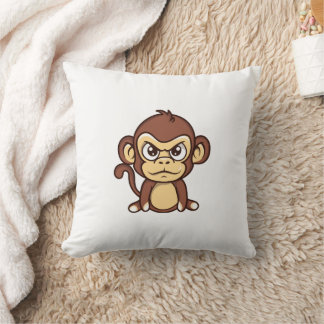 Knuffel met boze baby aap kussen