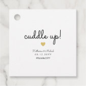 Knuffel Omhoog Winter Bruiloft Deken of Shawl Rust Bedankjes Labels (Voorkant)