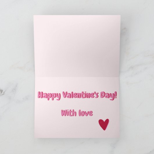 Knuffel over lange afstand! Grote Roze Hart Valent Kaart (Binnen)