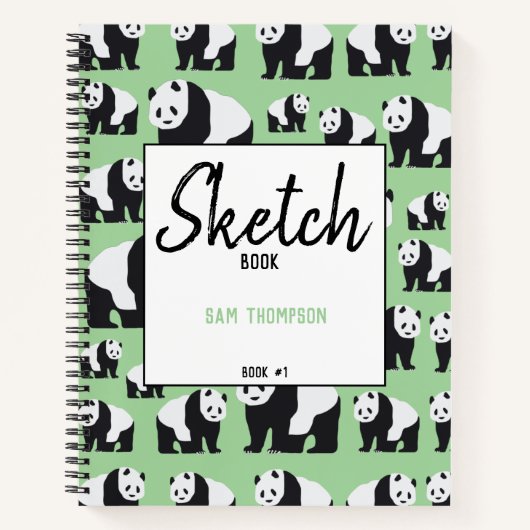 Knuffel Panda Beer Patroon Notitieboek (Voorkant)