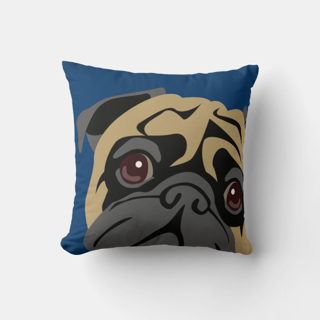 Knuffel Pug Kussen (Voorkant)