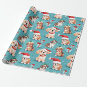 Knuffel puppy kerst cadeaupapier (Uitgerold)