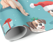 Knuffel puppy kerst cadeaupapier (Rol Hoek)