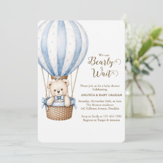 Knuffel Teddybeer Baby Shower We kunnen bijna niet Kaart