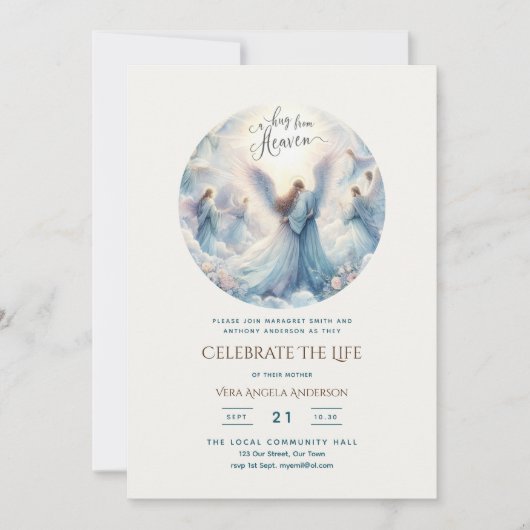 Knuffel Van Hemel Gedicht Viering van het Leven En Kaart (Voorkant)