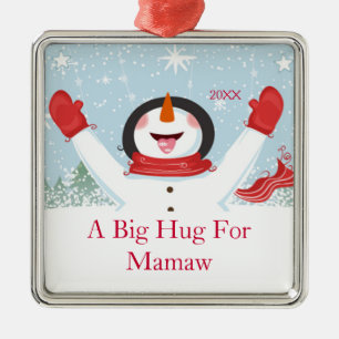 Knuffel voor Mamaw Kerstsneeuwman Ornament