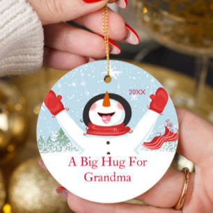 Knuffel voor oma Christmas Snowman Ornament