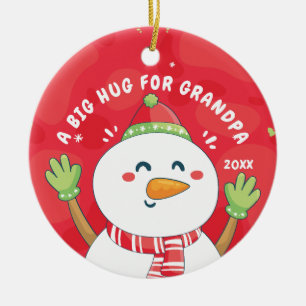 Knuffel voor OPA Kerstmis Sneeuwman Ornament