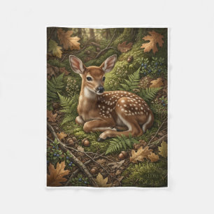 Knuffelachtig hert in vredige herfst bos kunst fle fleece deken