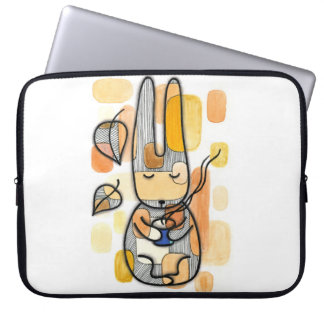 Knuffelachtige Herfst Konijn Laptop Hoes