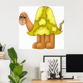 Knuffelachtige Tekenfilm Schildpad met Opgezwollen Poster