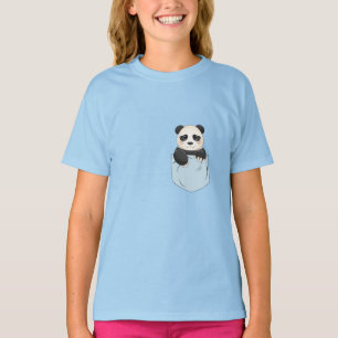 Knuffelbare pandabeer in zak t-shirt